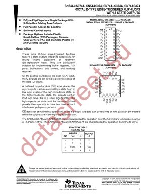 SN74ALS374ANE4 datasheet  